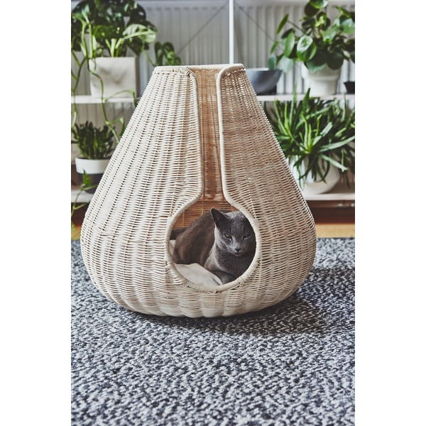 Ратаново легло за кучеза котка естествено ø 56 cm Perla Natural – MiaCara-image-1