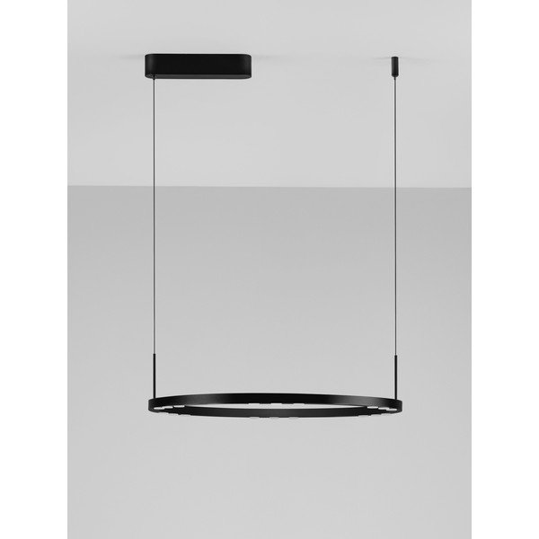 Матово черно алуминиево LED затъмняващо се висящо осветително тяло ø 60 cm Lunette – Nova Luce-image-3
