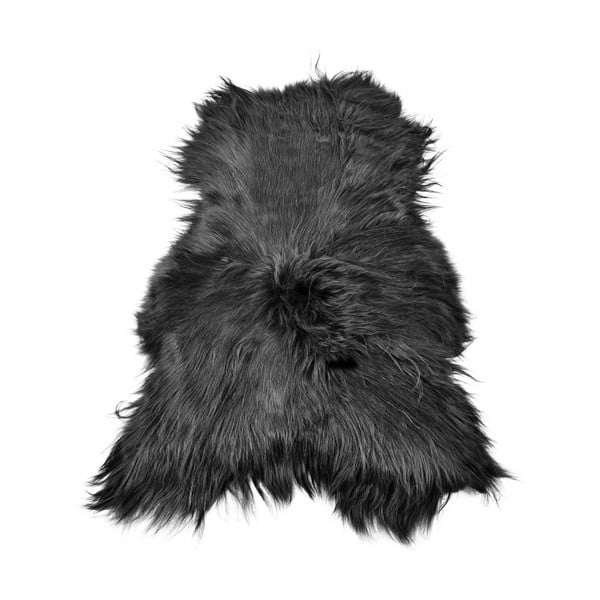 Черна овча кожа с дълъг косъм Ptelja, 100 x 55 cm - Arctic Fur