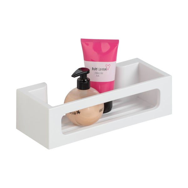 Пластмасов рафт за баня без пробиване турбо-лок в матово бял цвят Bralia – Wenko-image-3