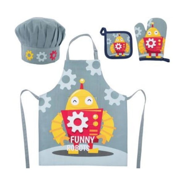 Памучен детски кухненски комплект 4 бр. Robot - Tiseco Home Studio-image-2
