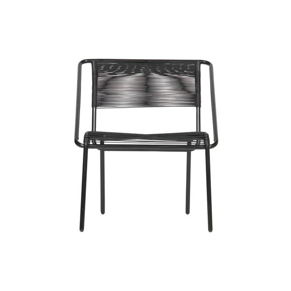 Черен градински стол от изкуствен ратан Wisp - BePureHome