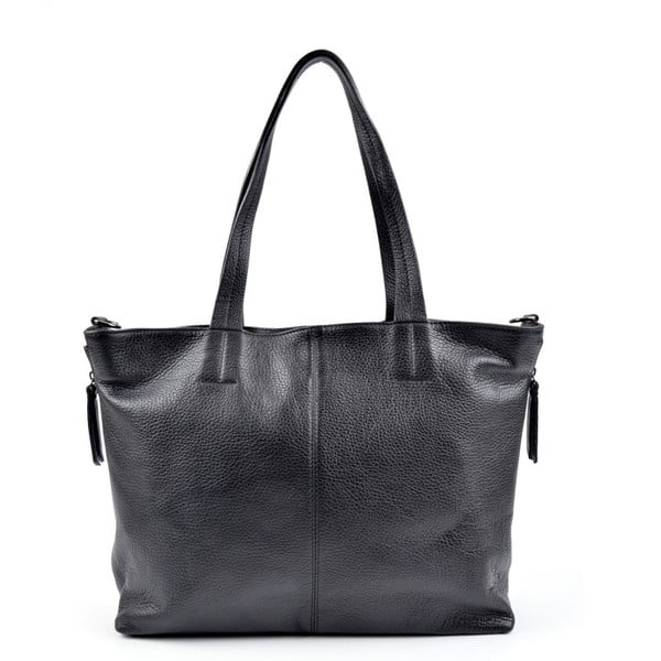 Черна кожена чанта Awero - Roberta M
