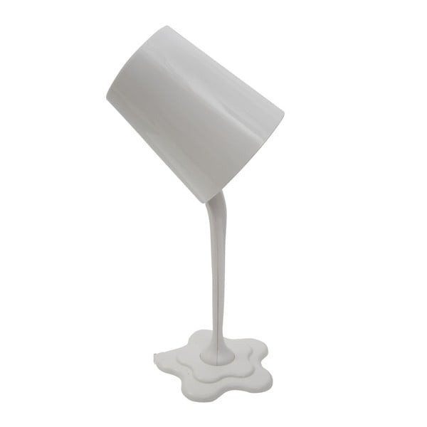 Bílá stolní lampa Mauro Ferretti Glass Bianco, 13 x 37 cm