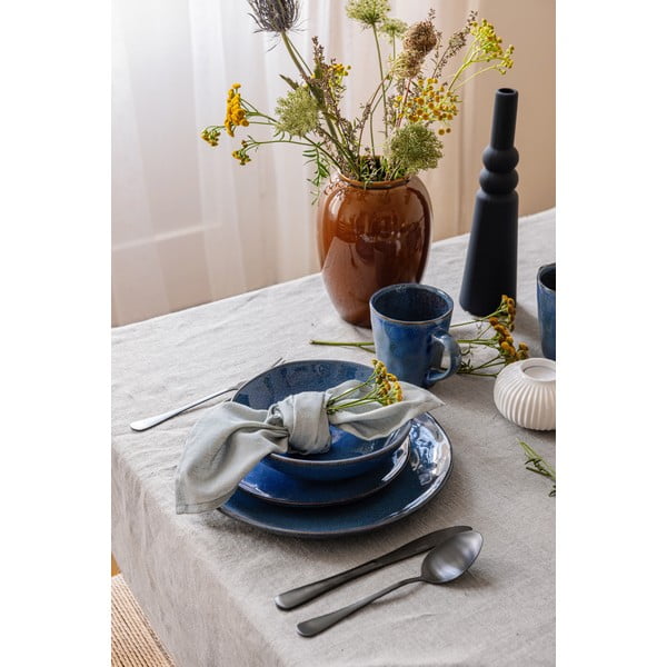 Тъмносин комплект за хранене от каменна керамика 16 бр. Glosia - Bonami Selection-image-1