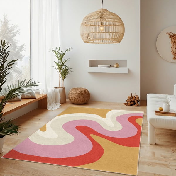 Жълто-розов килим подходящ за пране 160x230 cm Raspberry Creamsicle – Mila Home-image-2