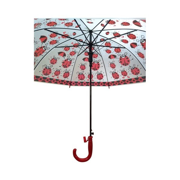Dětský transparentní holový deštník s červenými detaily Birdcage Ladybird, ⌀ 82 cm-image-2