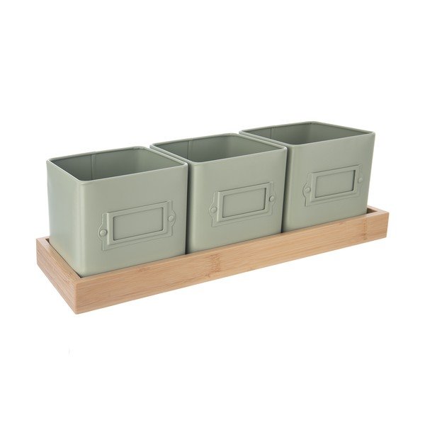 Метални саксии за билки в комплект от 3 бр. Greenish – Orion-image-3