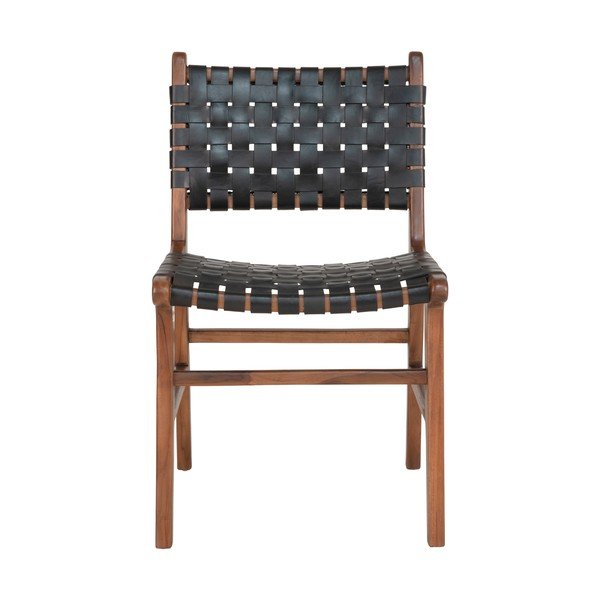 Черно-кафяви трапезни столове от тиково дърво в комплект от 2 броя Perugia - House Nordic-image-1