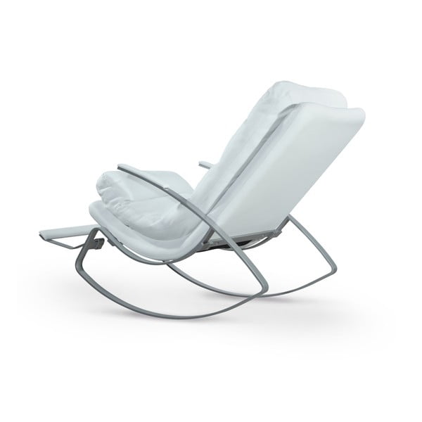 Bílé koženkové houpací křeslo Garageeight Rockport-image-3