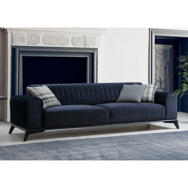 Тъмносин разтегателен диван 220 cm Lisa - Balcab Home-image-4