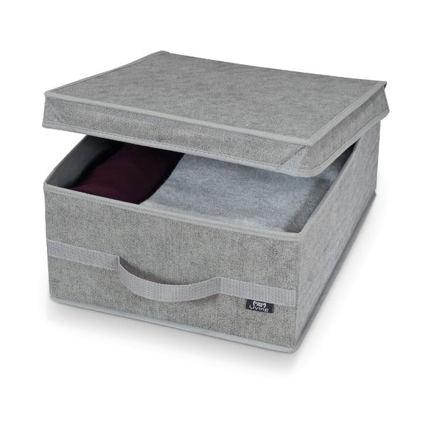 Сива кутия за съхранение Medium, 45 x 35 cm Stone - Domopak