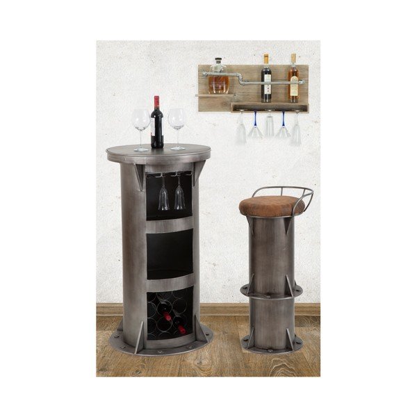 Стенна поставка за бутилки и чаши Pipe Bar, 30 x 70 cm - Mauro Ferretti-image-1