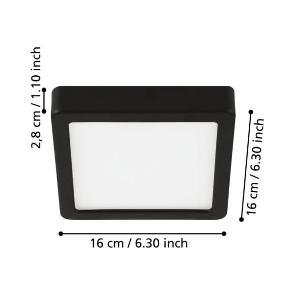 Черно LED осветително тяло за таван 16x16 cm FUEVA 5 – EGLO-image-2