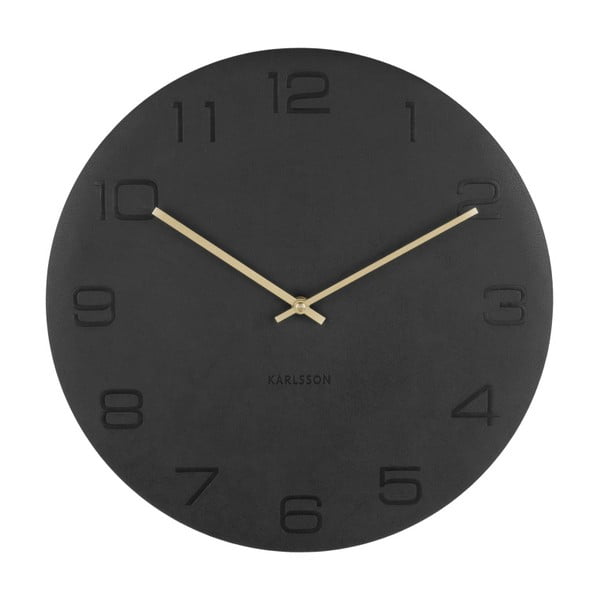 Черен стенен часовник Vigorous, ⌀ 40 cm - Karlsson