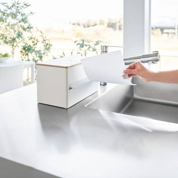 Бяла метална стойка за кухненска хартия Rin – YAMAZAKI-image-4