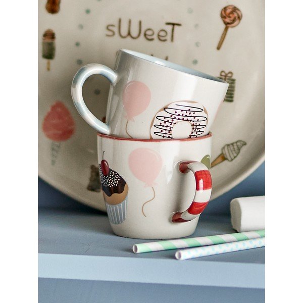 Кремави глинени детски чаши в комплект 2 бр. 200 ml Darby – Bloomingville Mini-image-1