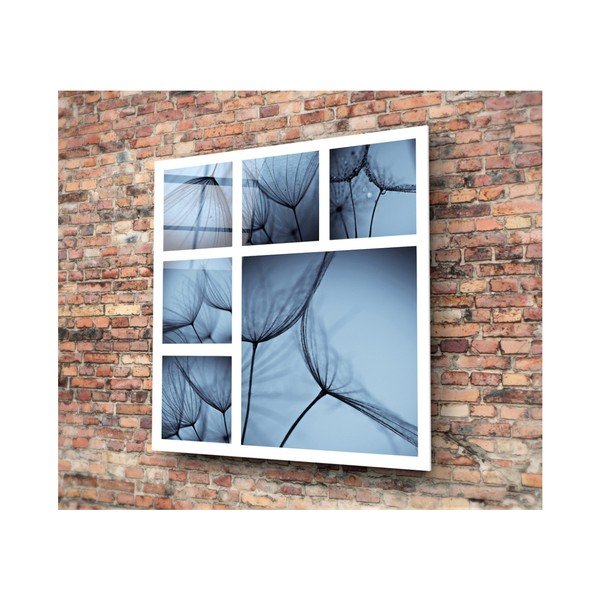 Синя стъклена картина Harmo, 30 x 30 cm - 3D Art-image-1