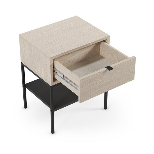 Матово нощно шкафче с рафтове в светло естествен цвят Sali – Marckeric-image-1