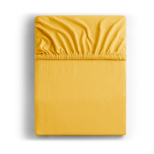 Жълт чаршаф за трикотаж Колекция, 180/200 x 200 cm Amber - DecoKing