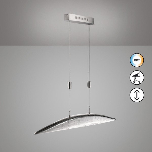 Метално LED затъмняващо се висящо осветително тяло в сребрист цвят Colmar – Fischer & Honsel-image-2