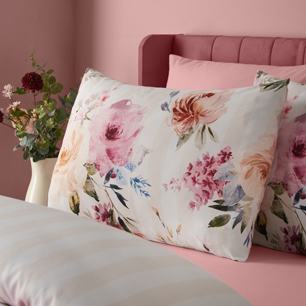 Кремаво единично  спално бельо 135x200 cm Floral Stripe – Catherine Lansfield-image-4
