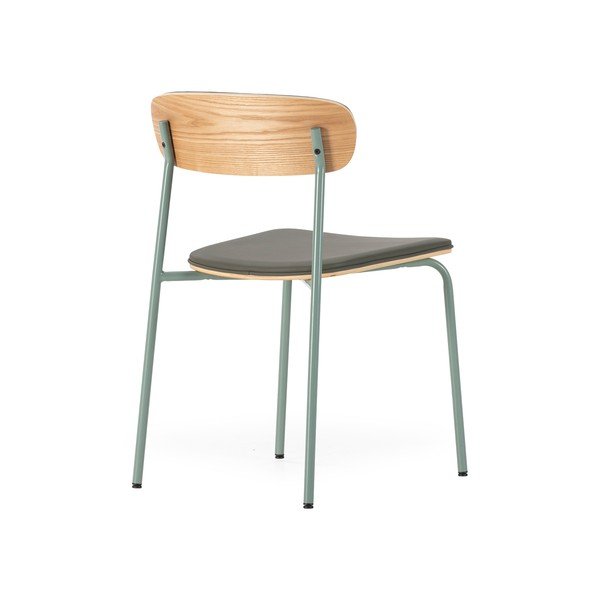 Тъмнозелени тапицирани трапезни столове в комплект за подреждане 2 бр. Saula – Marckeric-image-4