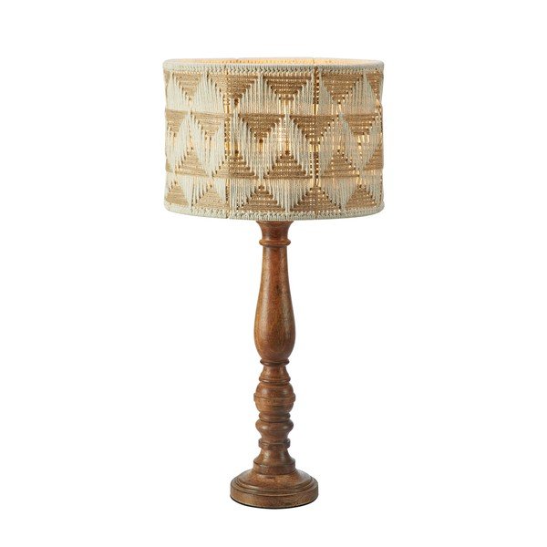 Настолна лампа с абажур от текстил и юта в кафяв и естествен цвят (височина 62,5 cm) Ano – Markslöjd