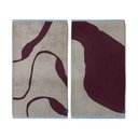 Бордо/бежови кърпи в комплект 2 бр. от органичен памук от тери 50x90 cm Nova Arte  – Mette Ditmer Denmark