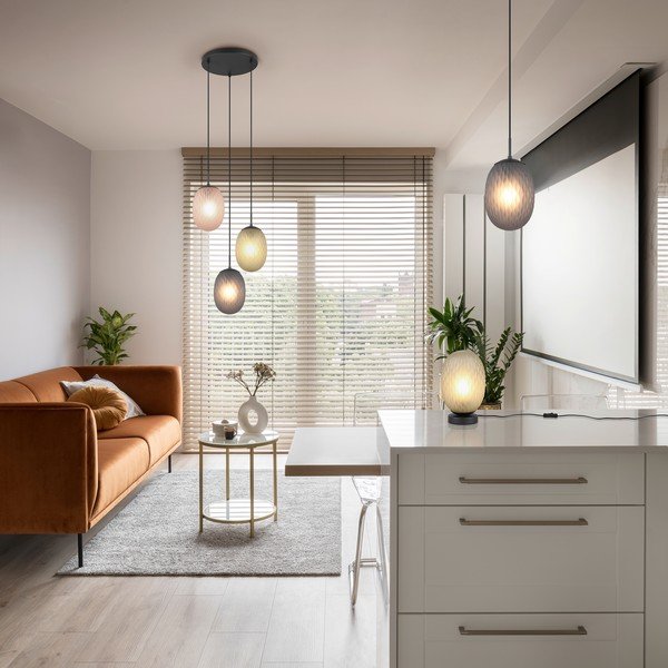 Зелена настолна лампа със стъклен абажур (височина 28,5 cm) Facette – Trio-image-2