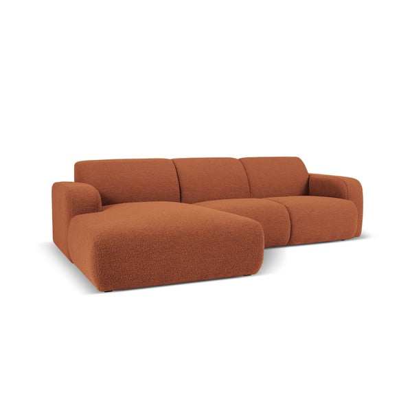 Кафяв ъглов диван от плат букле (ляв ъгъл) Molino - Micadoni Home-image-2