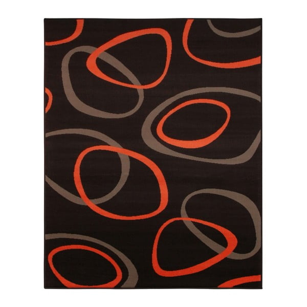 Černý koberec Hanse Home Prime Pile Ring Night, 80 x 150 cm