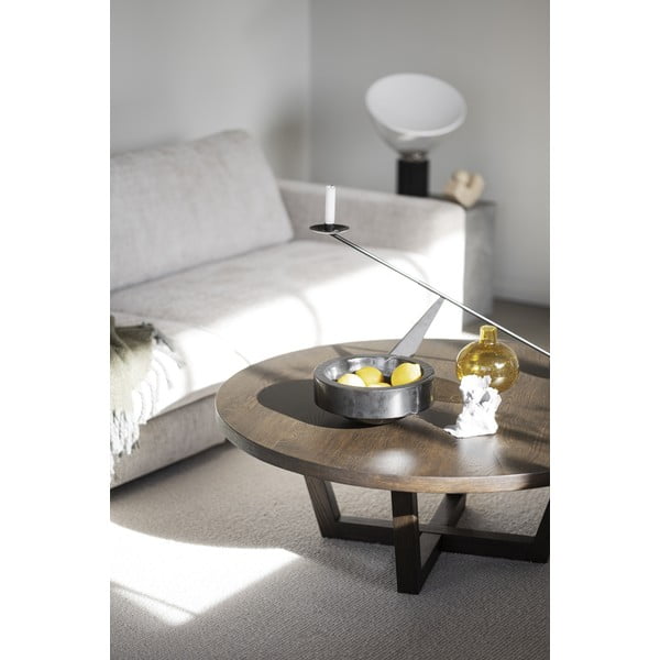 Тъмнокафява кръгла масичка за кафе от декор от дъб  ø 110 cm Boxford – Rowico-image-3