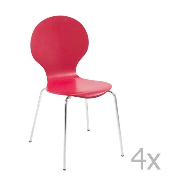 Sada 4 červených jídelních židlí Actona Marcus Dining Chair