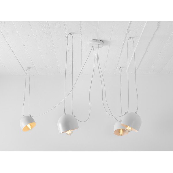 Бяла висяща лампа за 4 крушки Popo - CustomForm-image-4