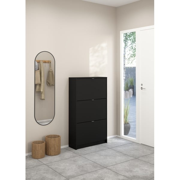 Черна накланяща се стойка за обувки Shoes – Tvilum-image-1