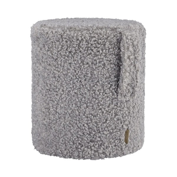 Сива табуретка от прежда с примки от букле Teddy – Blomus