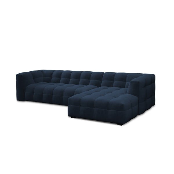 Ъглов диван от синьо кадифе , десен ъгъл Vesta - Windsor & Co Sofas-image-3