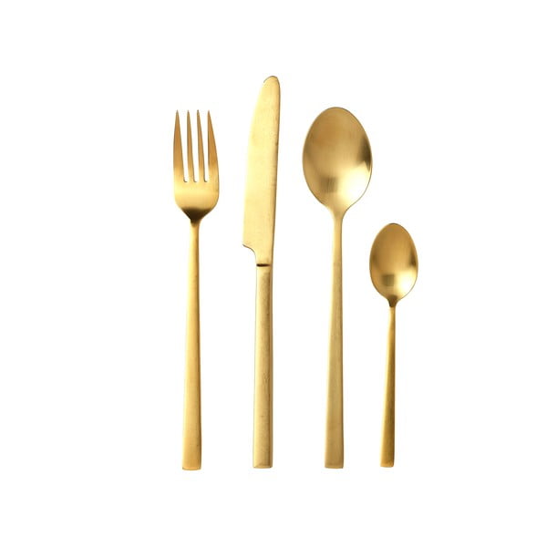 Стоманен прибори за хранене 16 бр. в месингов цвят Brass – Bitz