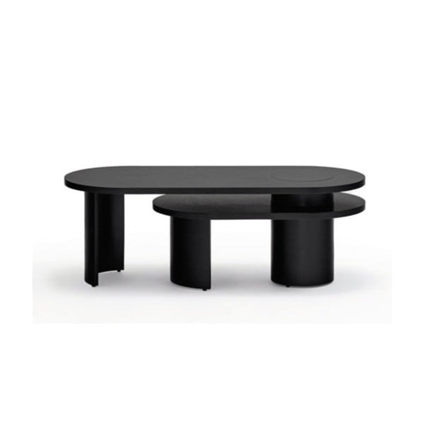 Черна масичка за кафе в пепел 120x50 cm Nori - Teulat