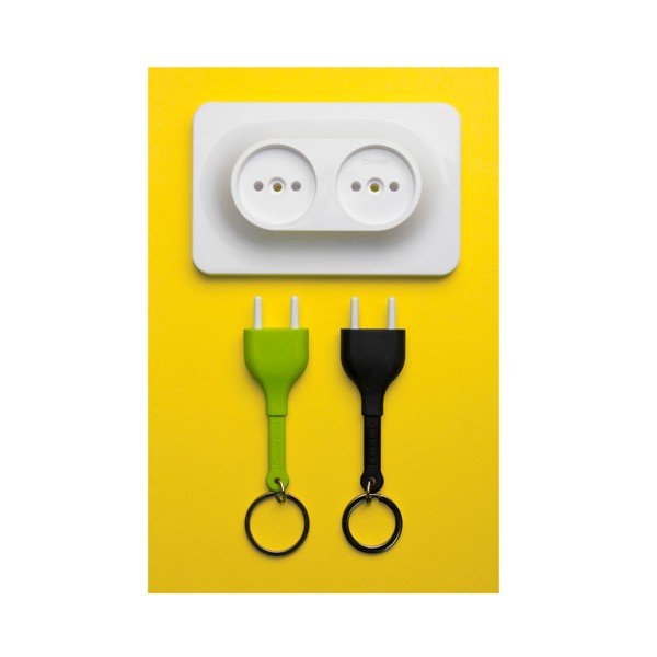 Věšák na klíče Unplug Key Ring, zelená/černá-image-1