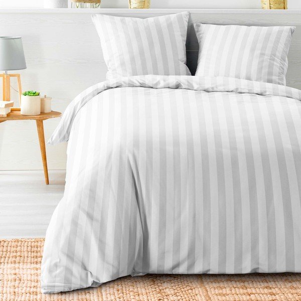 Бяло двойно удължено спално бельо от микрофибър 240x220 cm Cleo – douceur d'intérieur-image-1