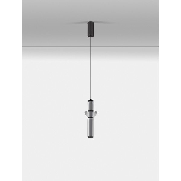 Сиво стъклено LED затъмняващо се висящо осветително тяло ø 12 cm Ulon – Nova Luce-image-3
