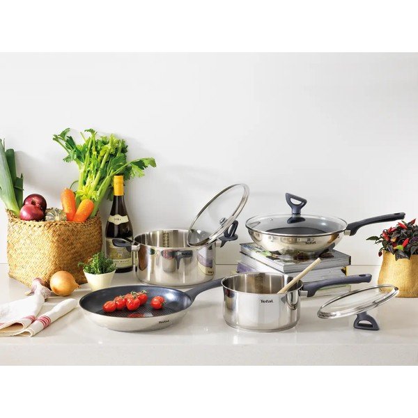 Уок тиган с капак и незалепващо покритие от неръждаема стомана ø 28 cm Daily Cook G7309955 – Tefal-image-1