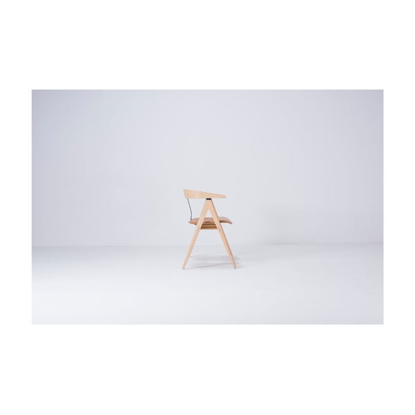 Пейка от дъбово дърво с кожена седалка Ava - Gazzda-image-3