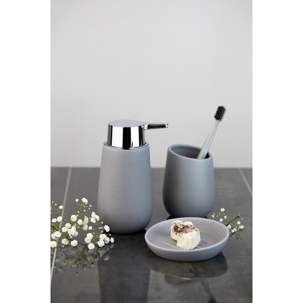 Сив керамичен диспенсер за сапун 320 ml Badi – Wenko-image-1