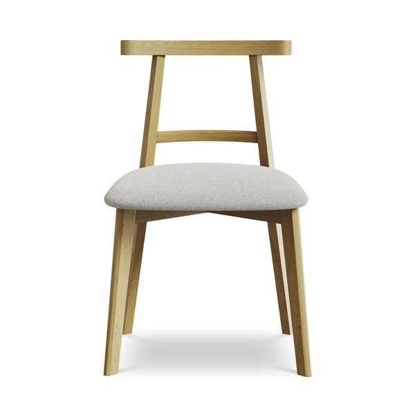 Светлосив трапезен стол от масивна дървесина Ohelo – Makamii-image-1