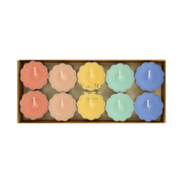 Чаени свещи в комплект 10 бр. време на горене 4,5 час Rainbow – Meri Meri