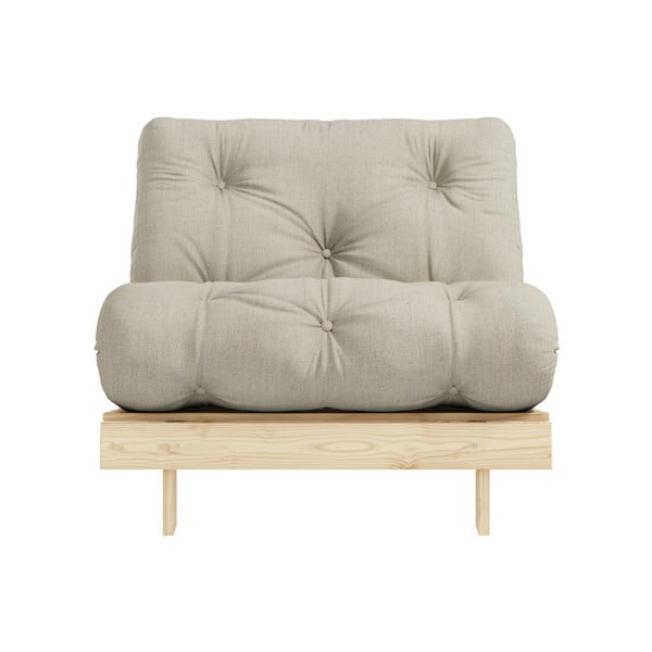 Сиво-бежово разтегаемо ленено кресло Roots – Karup Design-image-3