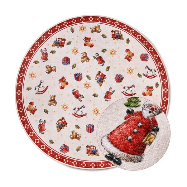 Червен  кръгъл килим с коледен мотив ø 150 cm Red Christmas – Villeroy&Boch